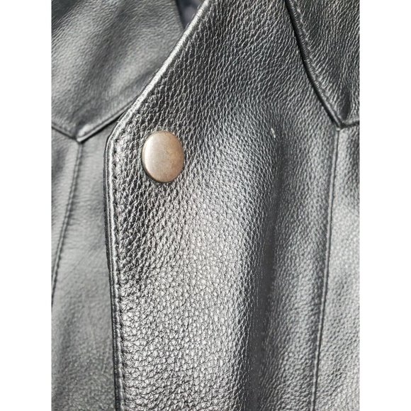 FMC Black Leather Button Side Tassel 2 Inside & Outside Pockets Size 38 Vest - Picture 12 of 12